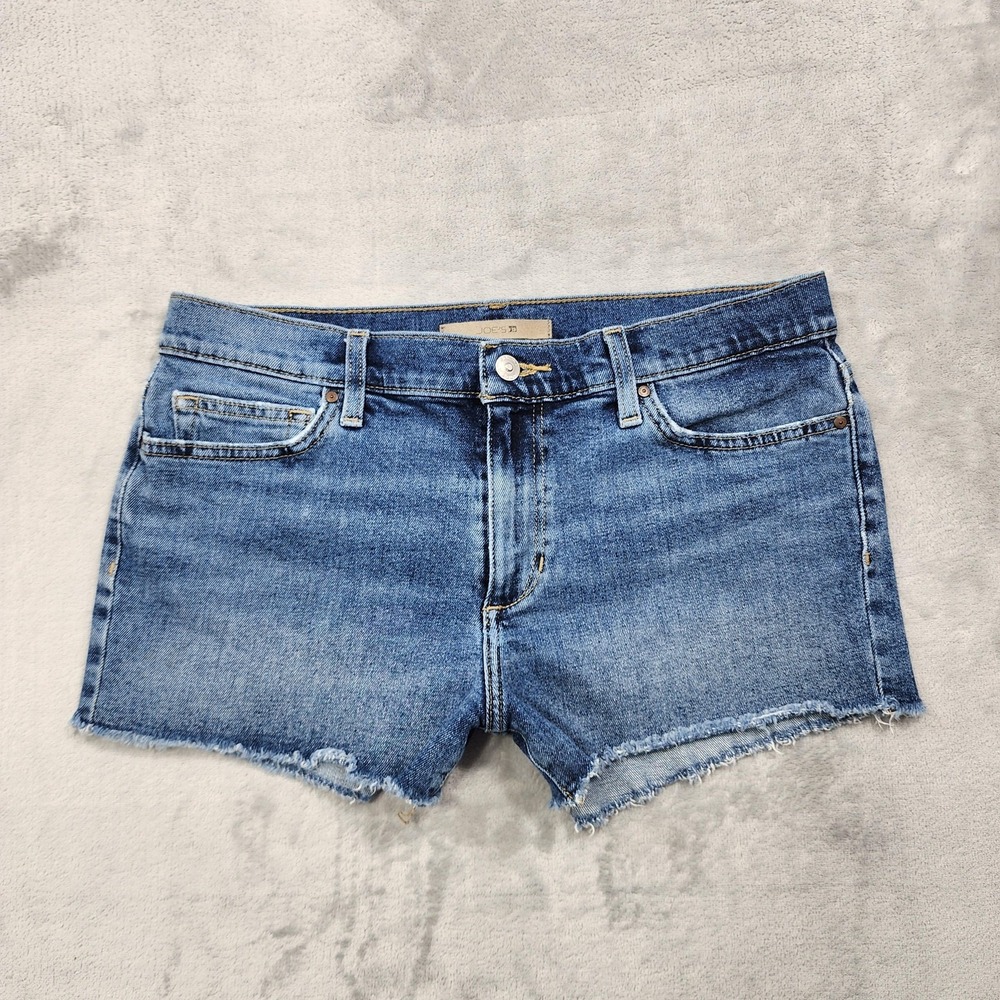 Joe's Jeans Shorts Womens W30 Blue Cut Off Denim Frayed Raw Hem Stretch Casual